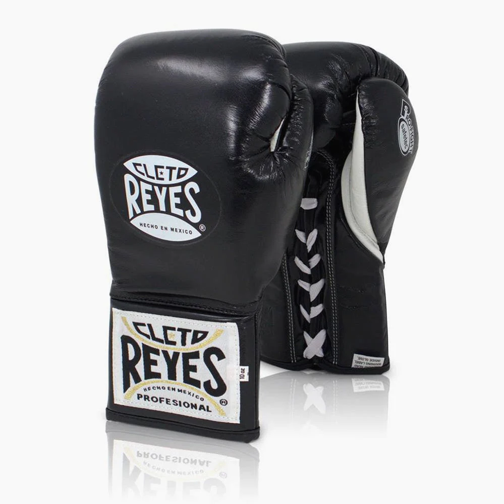 Guantes de boxeo Cleto Reyes Safetec CB4 Negro con cordones