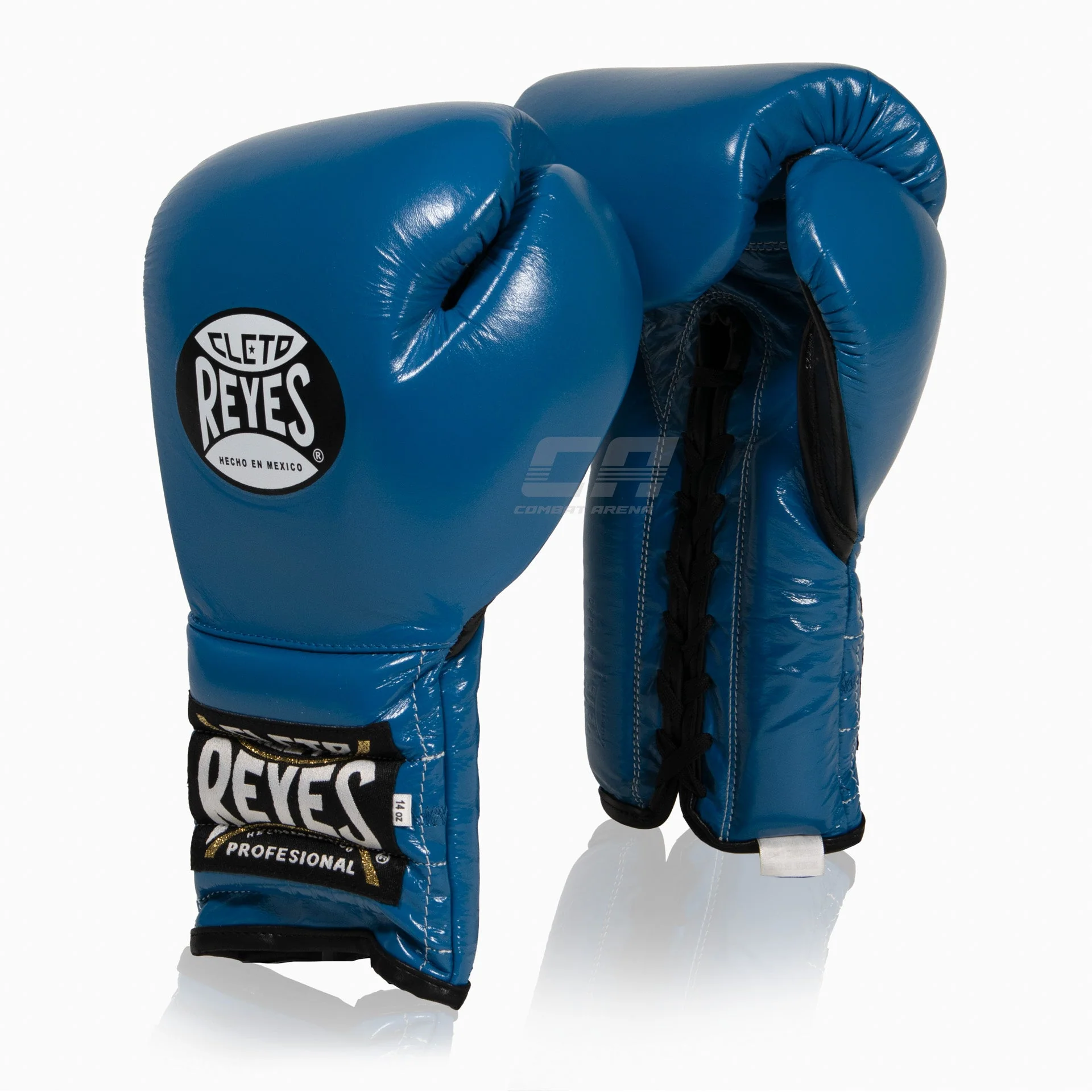 Guantes de boxeo Cleto Reyes Entrenamiento Tradicional CE4 Azul-negro con cordones