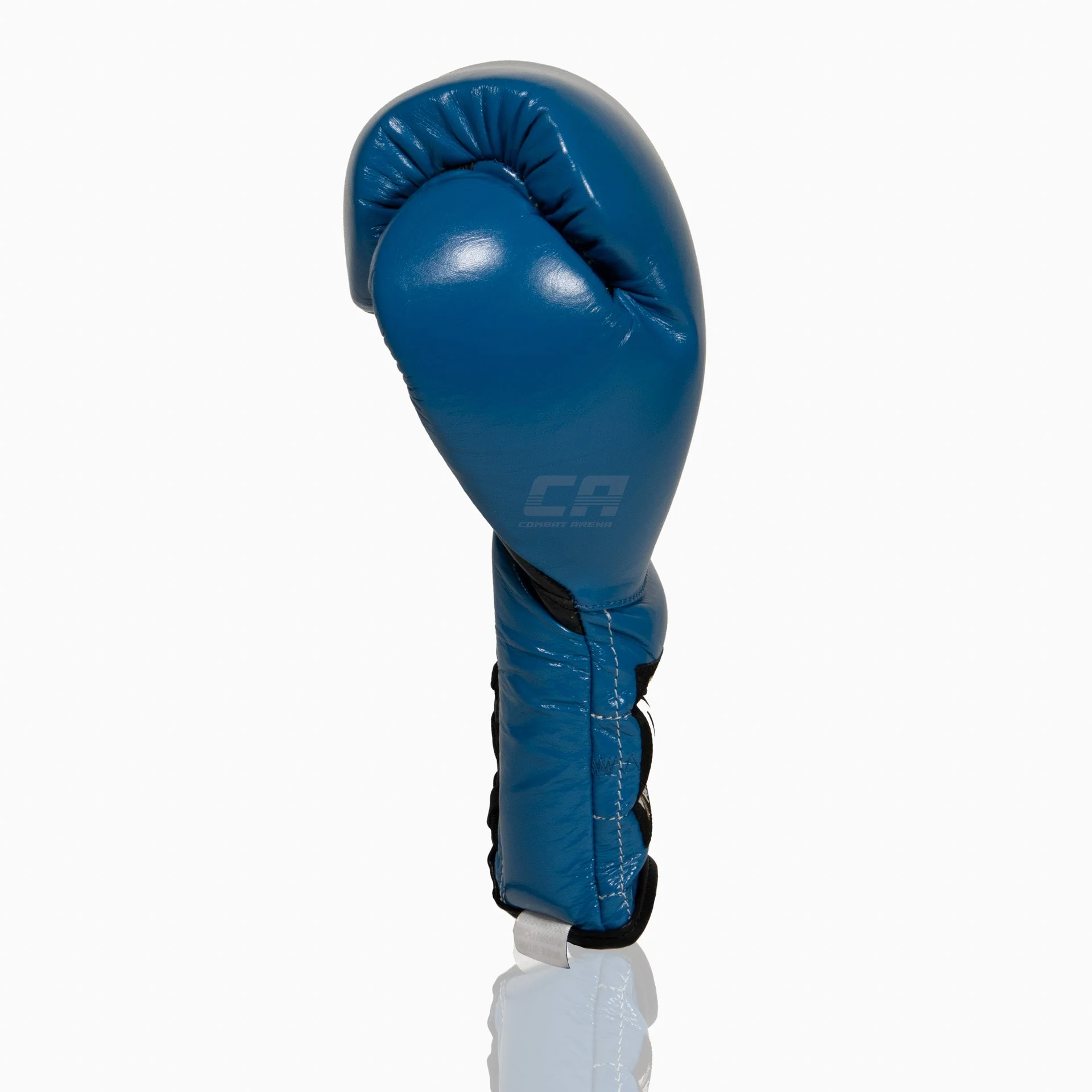 Guantes de boxeo Cleto Reyes Entrenamiento Tradicional CE4 Azul-negro con cordones - Imagen 4