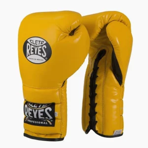 Guantes de boxeo Cleto Reyes Entrenamiento Tradicional CE4 Amarillo con cordones
