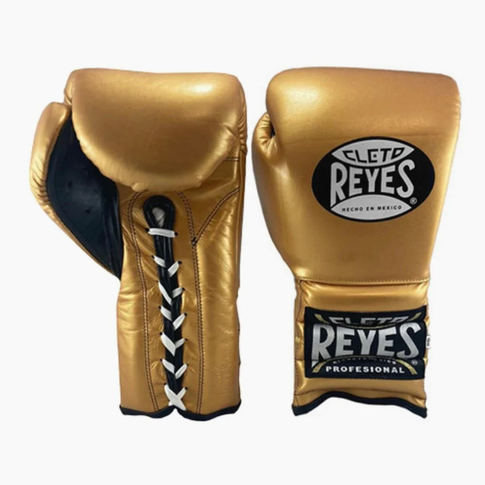 Guantes de boxeo Cleto Reyes Entrenamiento Tradicional CE4 Oro con cordones - Imagen 3