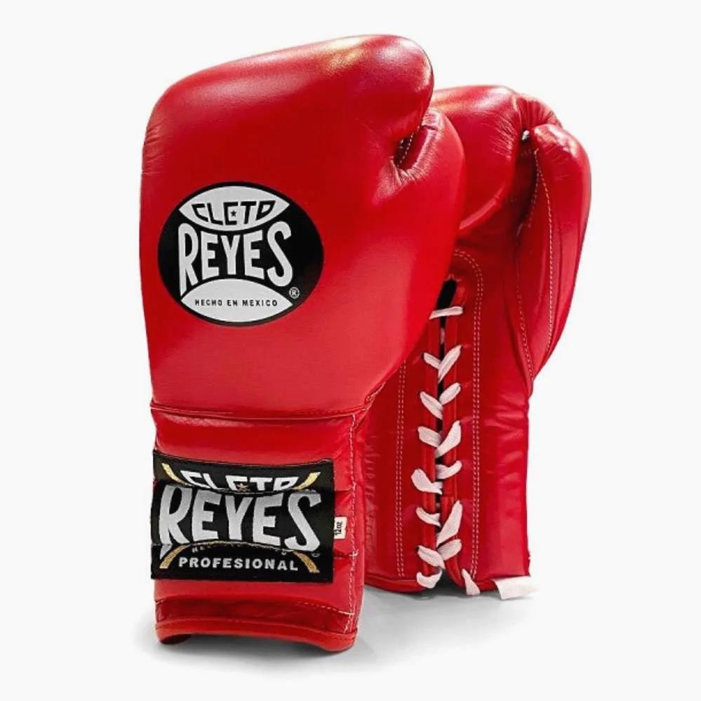 Guantes de boxeo Cleto Reyes Entrenamiento Tradicional CE4 Rojo con cordones