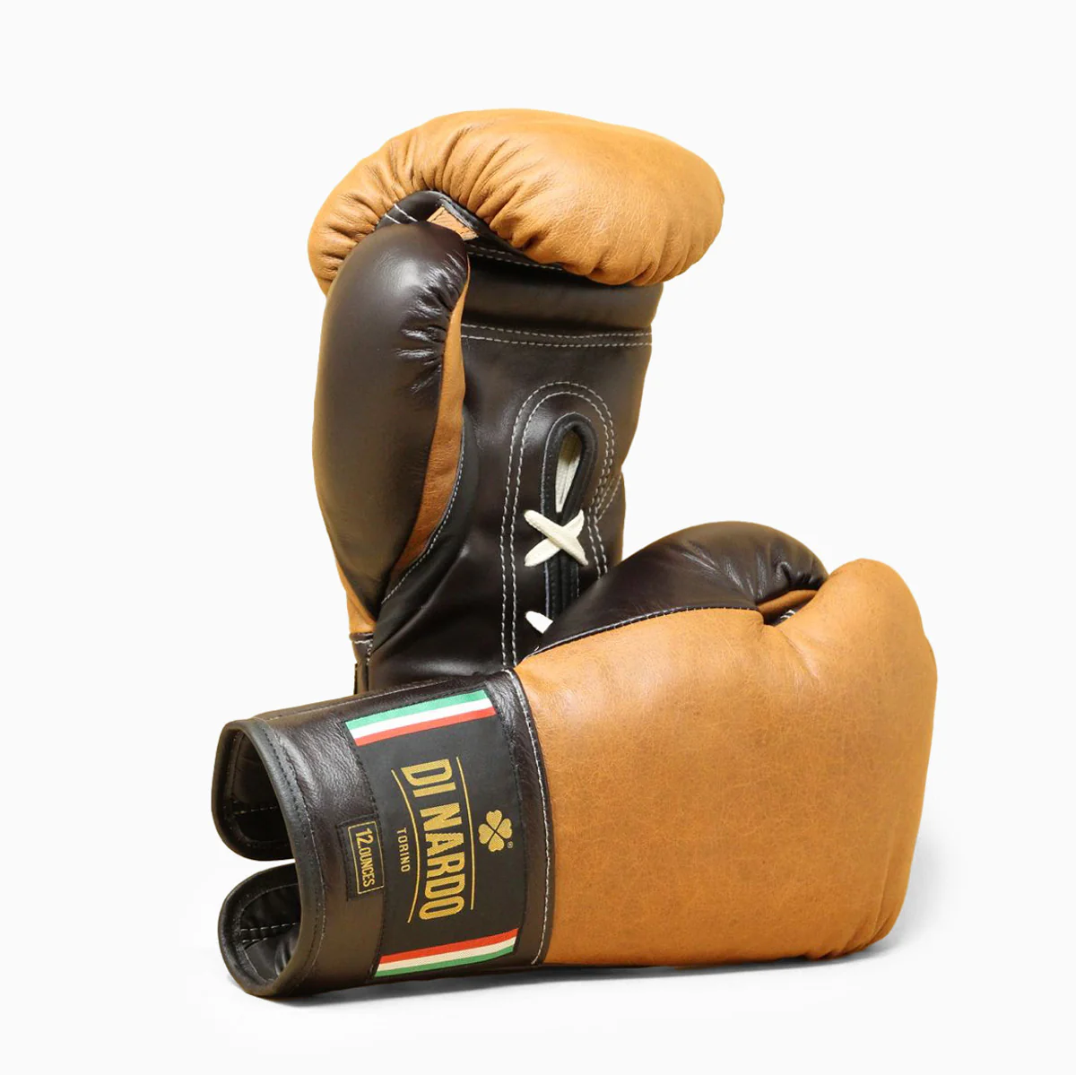 Guantes de boxeo Di Nardo con cordones 12 Oz Cognac Marrón