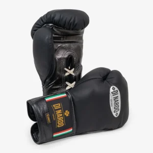 Guantes de boxeo Di Nardo con Cordones 12 Oz Negro-plateado oscuro
