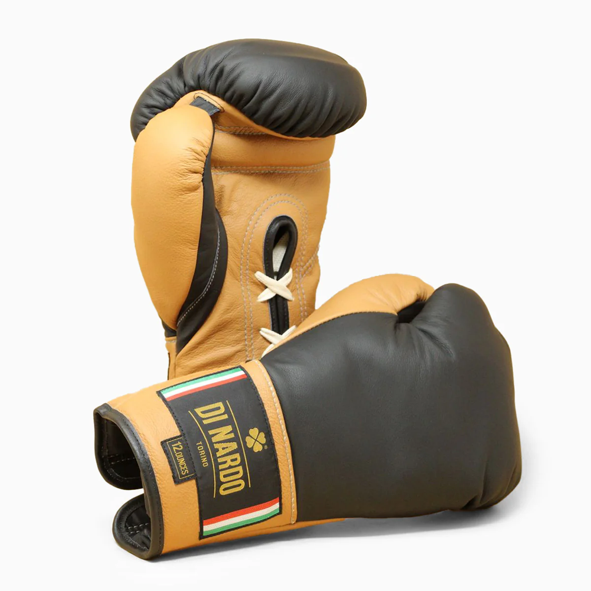 Guantes de boxeo Di Nardo con cordones 12 Oz Negro-ocre