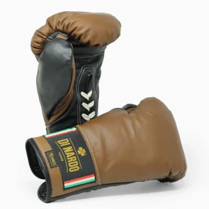 Guantes de boxeo Di Nardo con cordones Marrón Negro 10 Oz