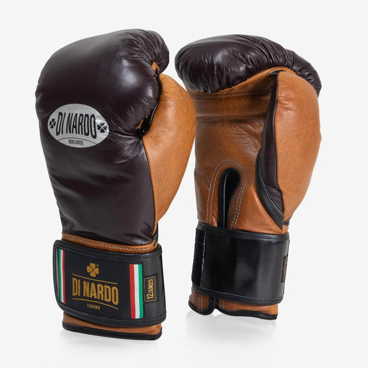 Guantes de boxeo Di Nardo con Velcro 12 Oz Borgoña-coñac-vintage - Imagen 3