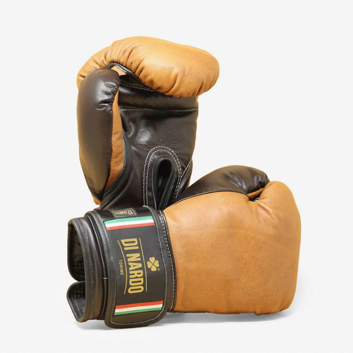 Guantes de boxeo Di Nardo con velcro 12 Oz Cognac-marrón