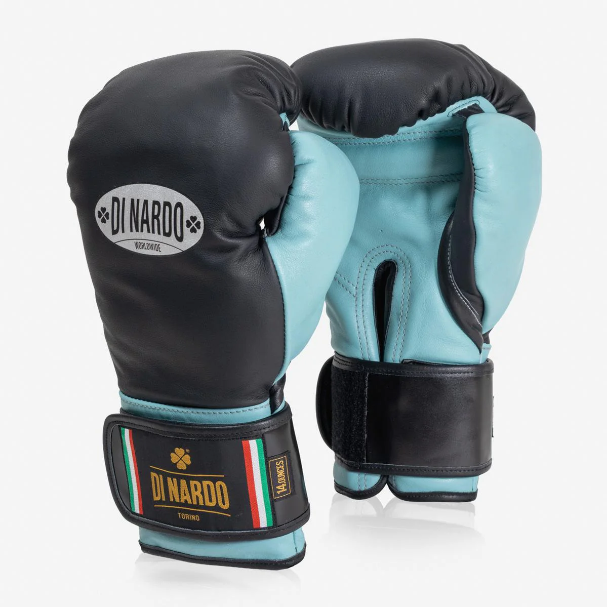 Guantes de boxeo Di Nardo con Velcro 14 Oz Negro-agua - Imagen 3