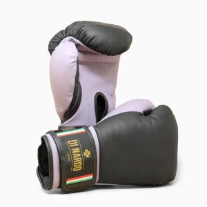 Guantes de boxeo Di Nardo con velcro 14 Oz Negro-lila