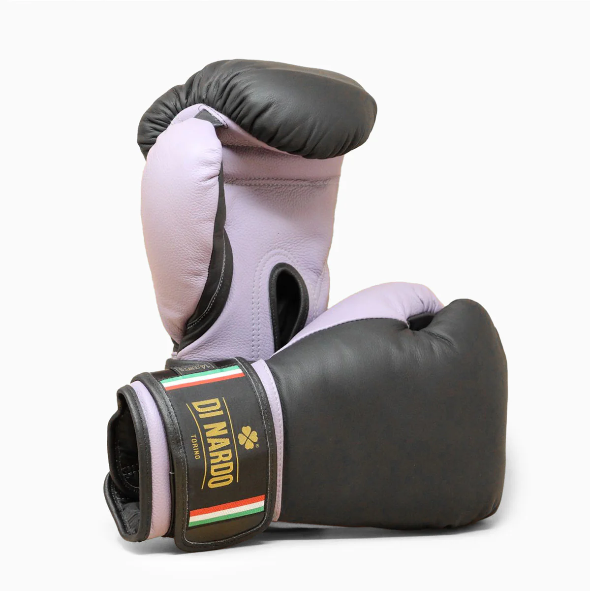 Guantes de boxeo Di Nardo con velcro 14 Oz Negro-lila