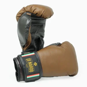 Guantes de boxeo Di Nardo con velcro Marrón Negro 14 Oz