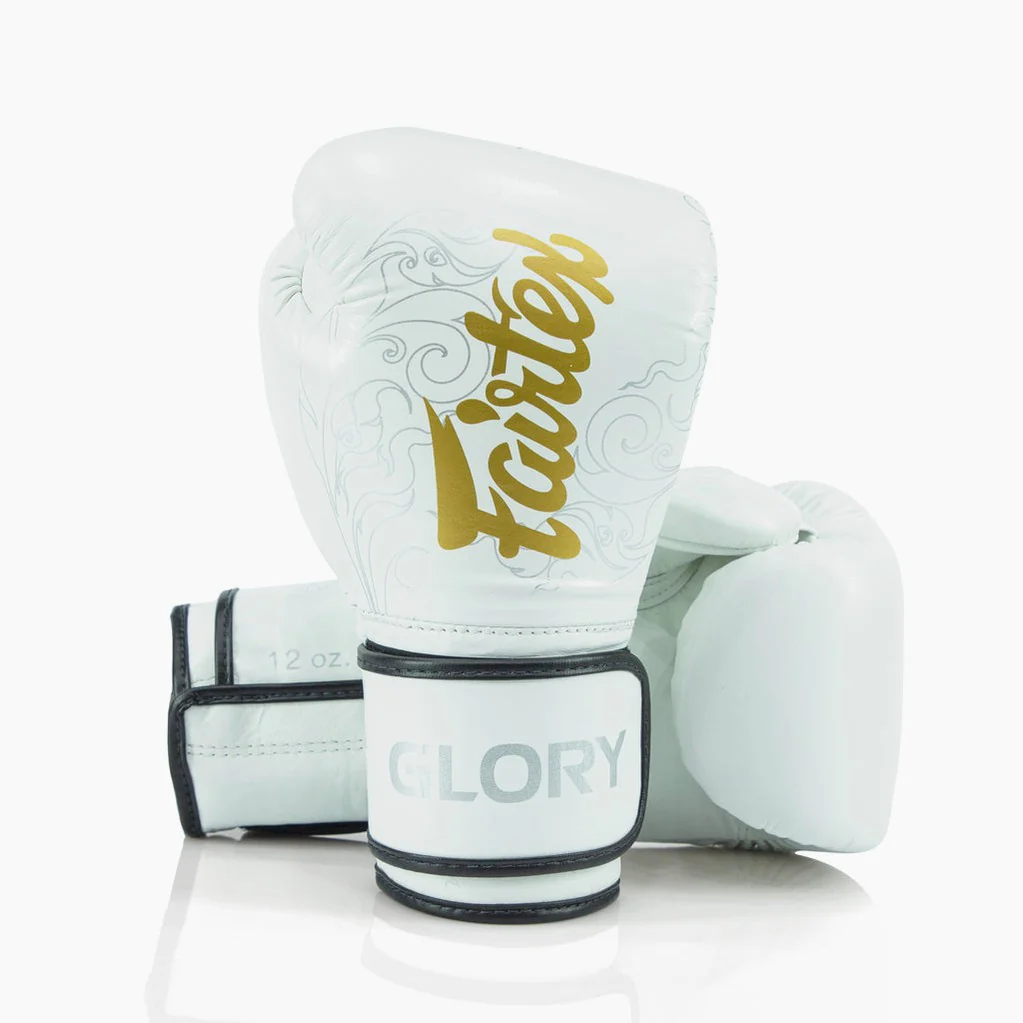 Guantes de boxeo Fairtex x Glory BGVG3 Blanco-oro