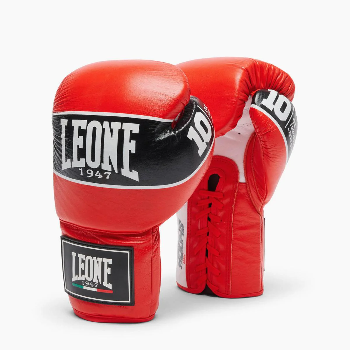 Guantes de boxeo Leone Shock Pro con cordones GN057L Rojo