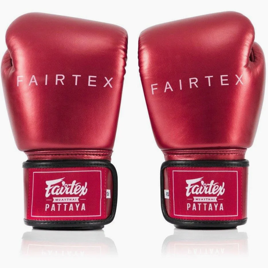Guantes Muay Thai Fairtex Metálico BGV22 Rojo - Imagen 3