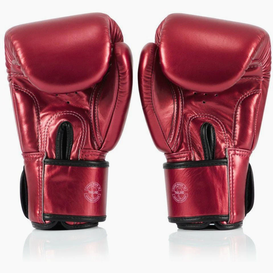 Guantes Muay Thai Fairtex Metálico BGV22 Rojo - Imagen 5