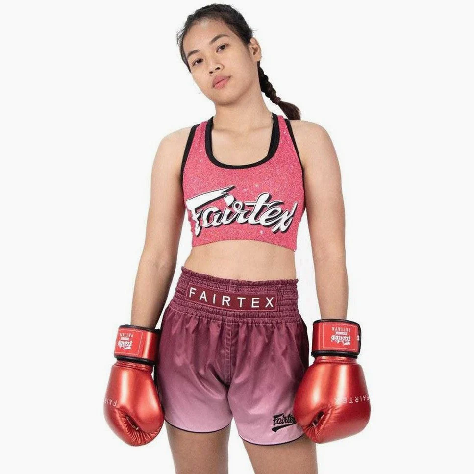 Guantes Muay Thai Fairtex Metálico BGV22 Rojo - Imagen 6
