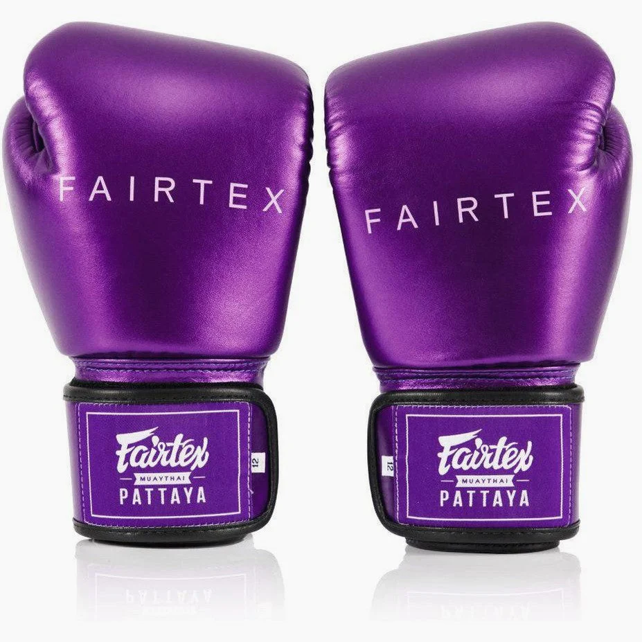 Guantes Muay Thai Fairtex Metálico BGV22 Violeta - Imagen 3
