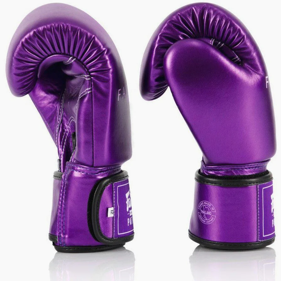 Guantes Muay Thai Fairtex Metálico BGV22 Violeta - Imagen 4