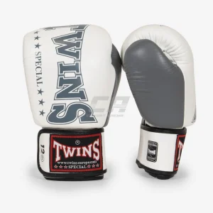 Guantes Muay Thai Twins Special BGVL 8 Blanco-gris