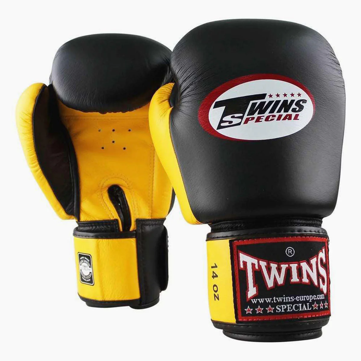 Guantes Muay Thai Twins Special BGVL3 Negro-Amarillo - Imagen 3
