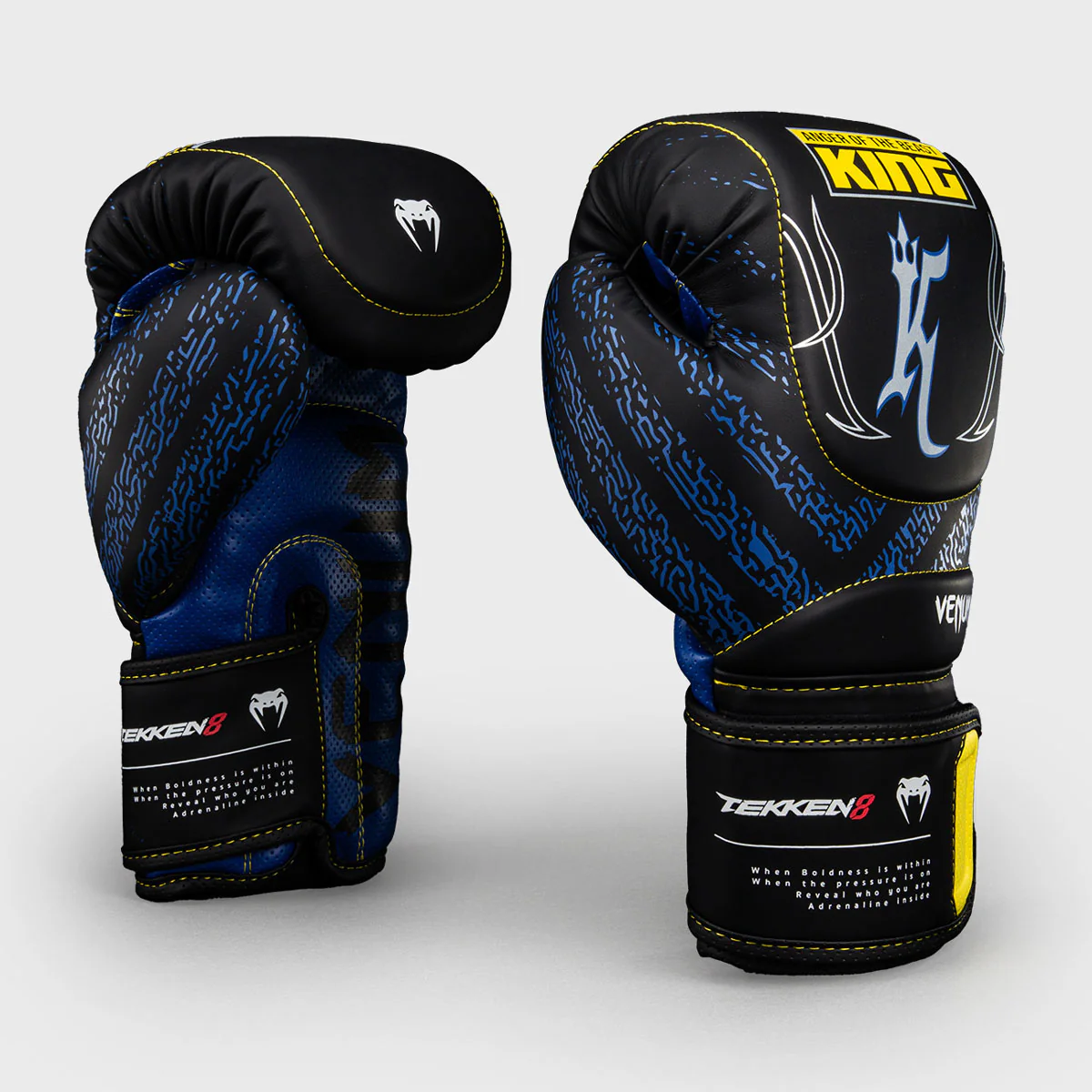 Guantes de boxeo Venum Tekken 8 King Negro-amarillo