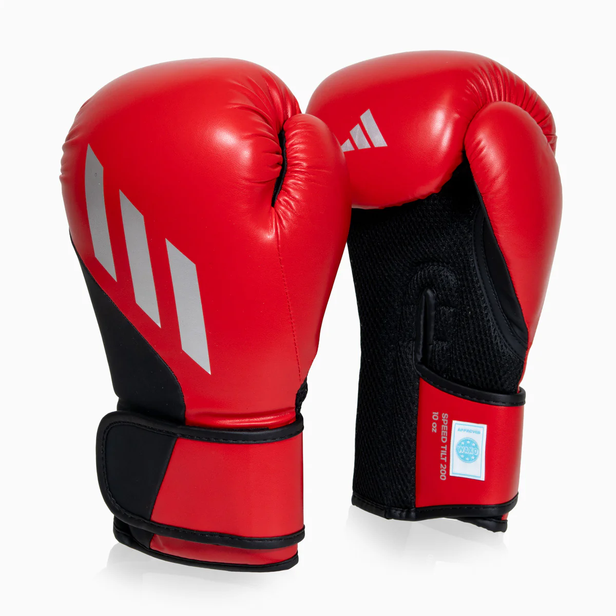 Guantes de boxeo Adidas Speed Tilt 200 WAKO 10 Oz Rojo-negro-plata