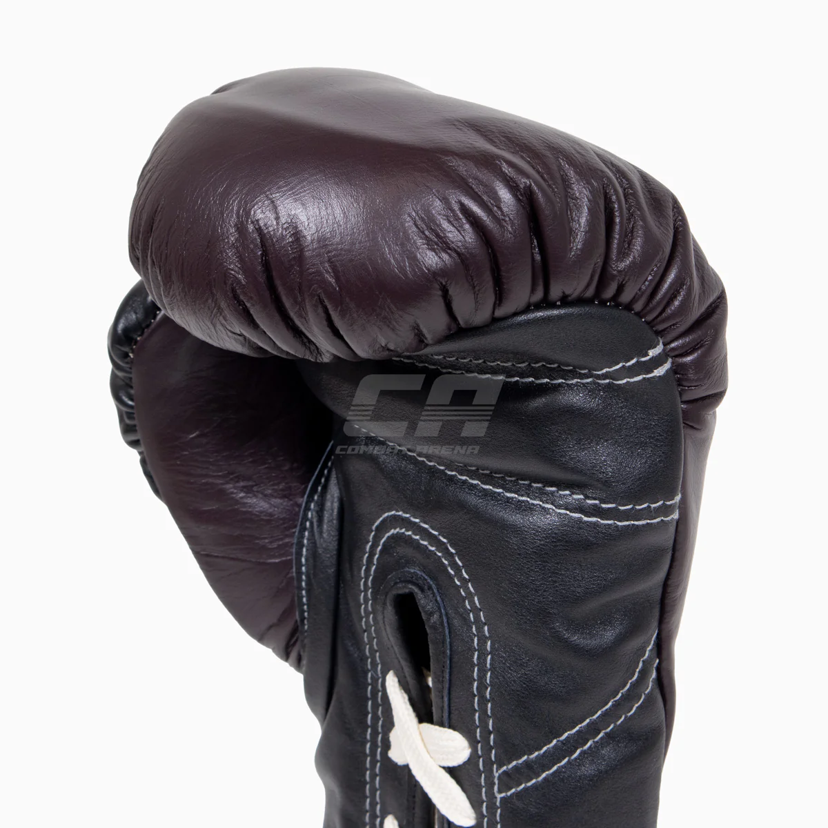 Guantes de boxeo Di Nardo con cordones Borgoña-Negro 14 oz - Imagen 8