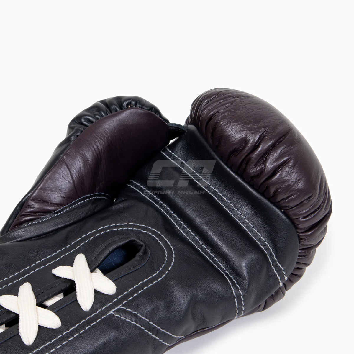 Guantes de boxeo Di Nardo con cordones Borgoña-Negro 14 oz - Imagen 9