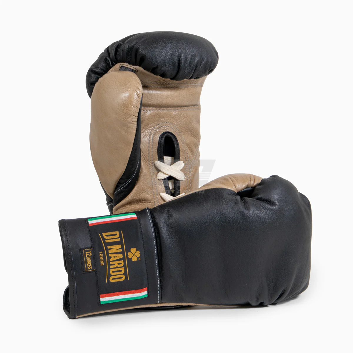 Guantes de boxeo Di Nardo con cordones Negro-Beige 12 oz