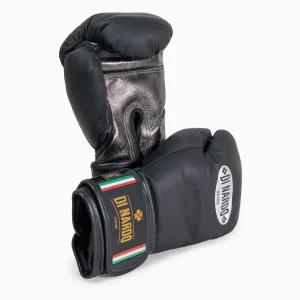 Guantes de boxeo Di Nardo con Velcro 12 Oz Negro-plata oscura