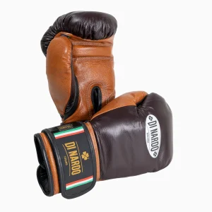 Guantes de boxeo Di Nardo con Velcro 14 Oz Borgoña-coñac
