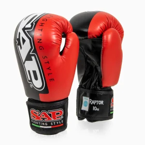 Guantes de boxeo Raptor SAP WAKO 10 Oz Negro-rojo