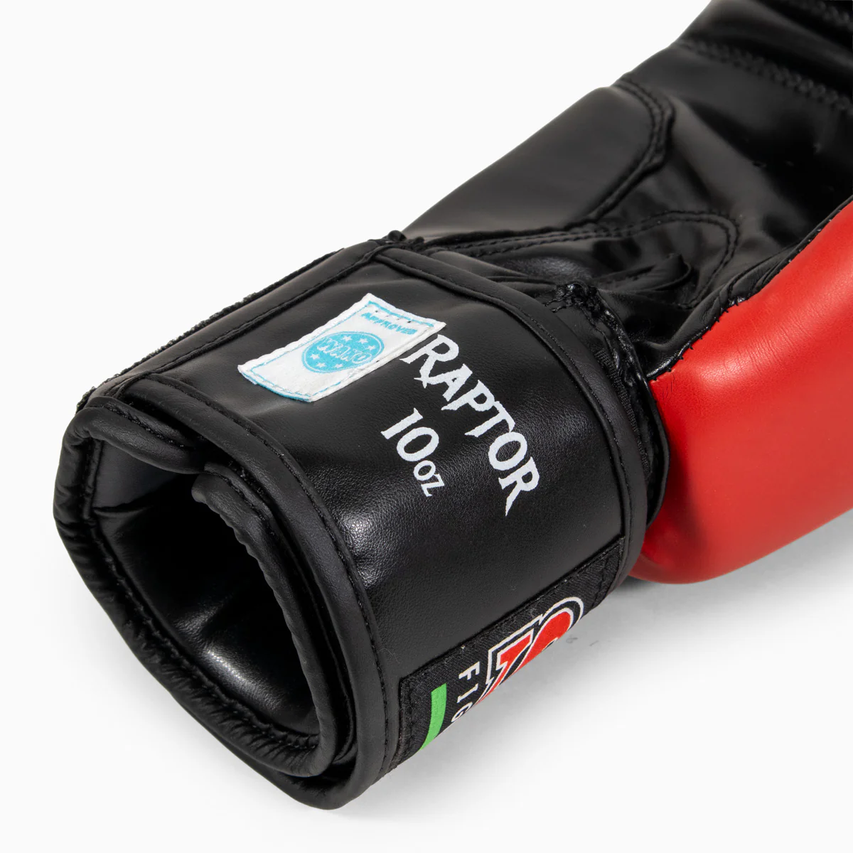 Guantes de boxeo Raptor SAP WAKO 10 Oz Negro-rojo - Imagen 9