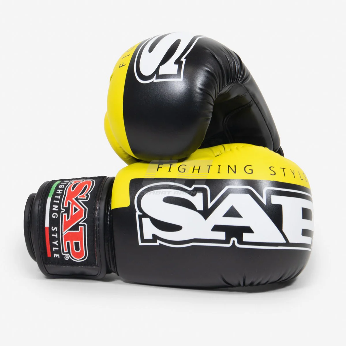 Guantes de boxeo Raptor SAP WAKO Negro-amarillo