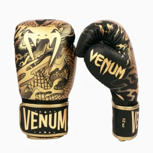 Guantes de boxeo Venum Vuelo del Dragón Negro-bronce