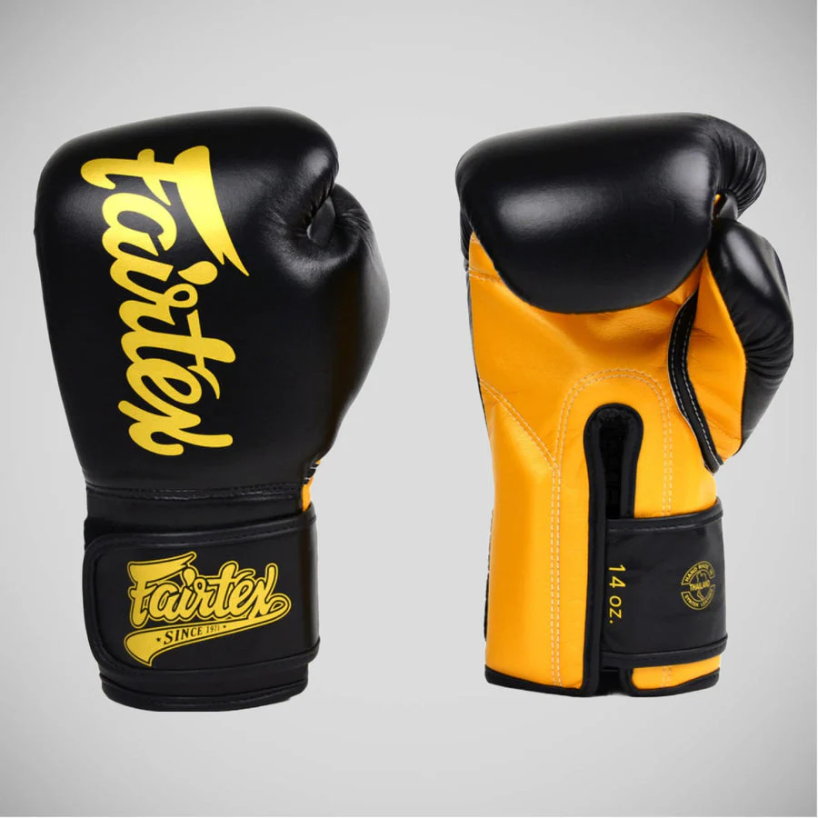 Guantes Muay Thai Fairtex Super Sparring BGV18 Negro-oro - Imagen 3