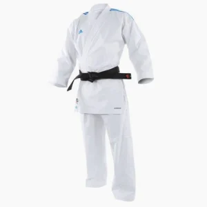 Karategui Adidas Kumite Adilight Primegreen WKF Rayas Azules