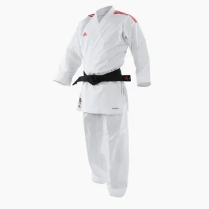 Karategui Adidas Kumite Adilight Primegreen WKF Rayas Rojas