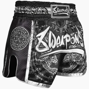 Pantalones kick-thai 8 Weapons Carbon Sak Yant Tigers