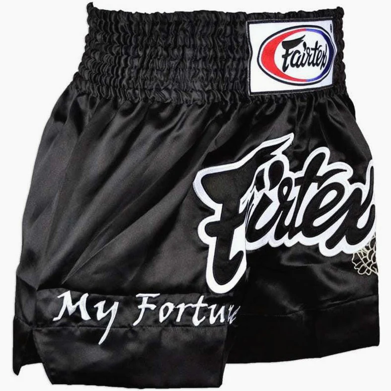 Pantalones kick-thai Fairtex BS0639 My Fortune Negro - Imagen 3