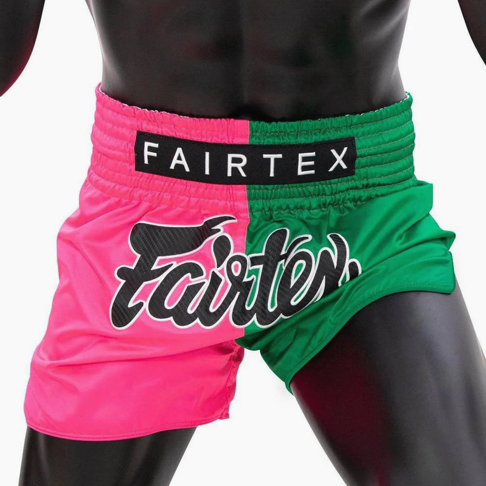 Pantalones kick-thai Fairtex BS1911 Rosa-Verde - Imagen 3