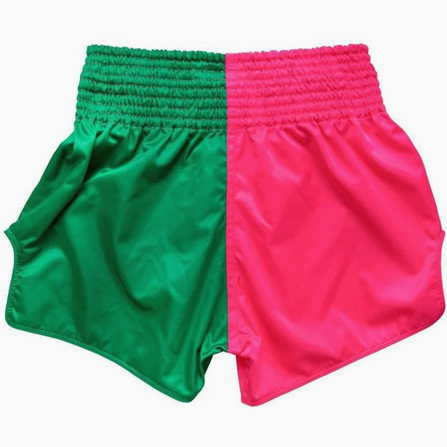 Pantalones kick-thai Fairtex BS1911 Rosa-Verde - Imagen 5