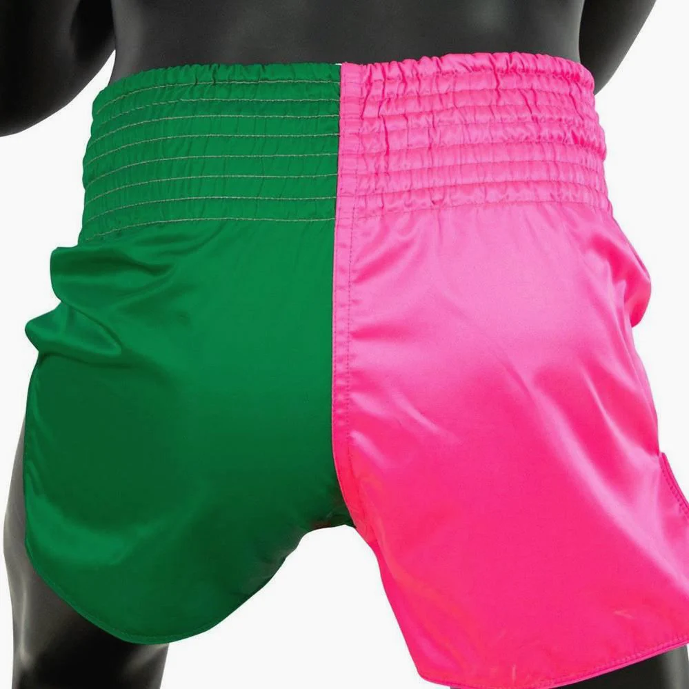 Pantalones kick-thai Fairtex BS1911 Rosa-Verde - Imagen 6
