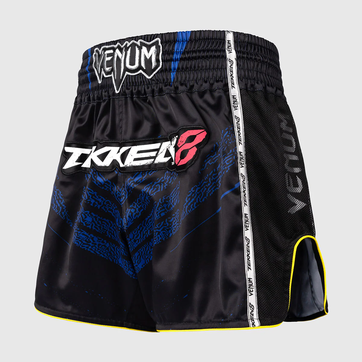 Pantalones cortos kick-tailandés Venum Tekken 8 King Negro-amarillo - Imagen 3