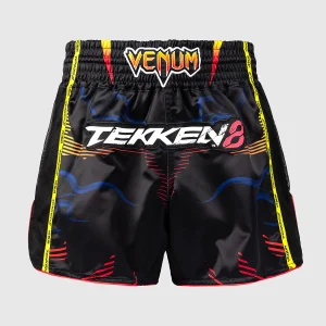 Pantalones cortos kick-tailandés Venum Tekken 8 Yoshimitsu Negro-naranja