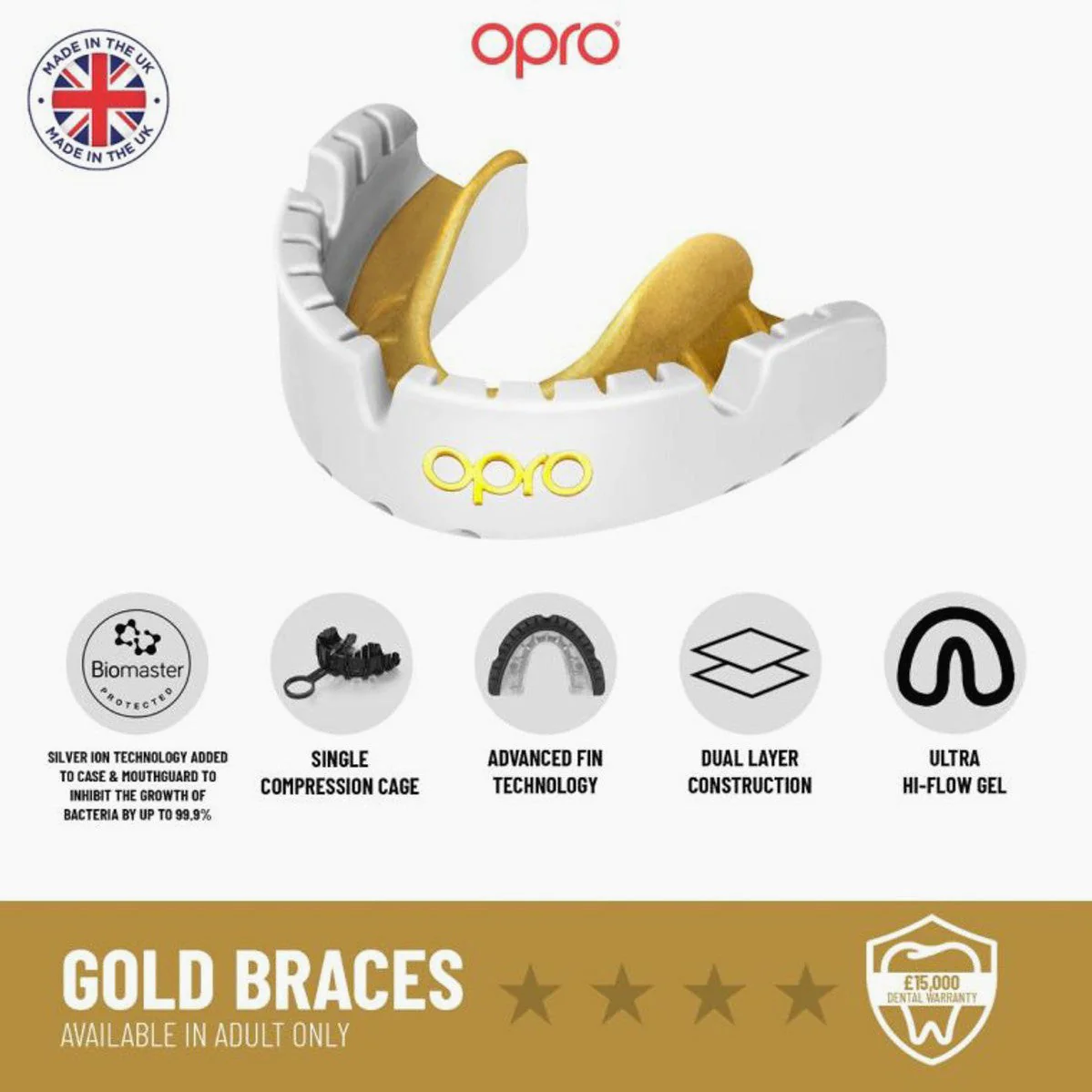 Protector bucal Opro Gold Self-Fit Braces para aparato - Imagen 6