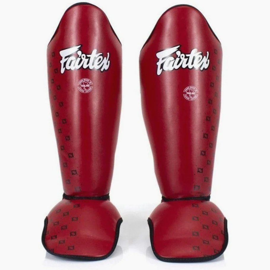 Espinilleras Fairtex Competición SP5 con parapiés Rojo