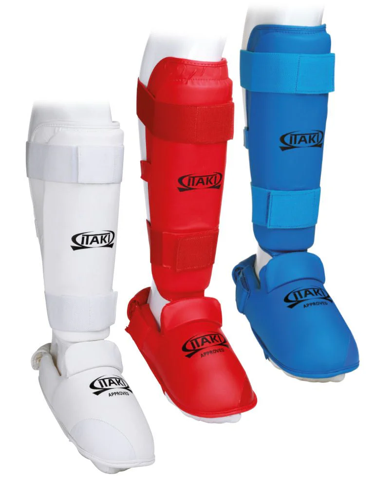 Espinilleras Karate Itaki con parapies Art.413A