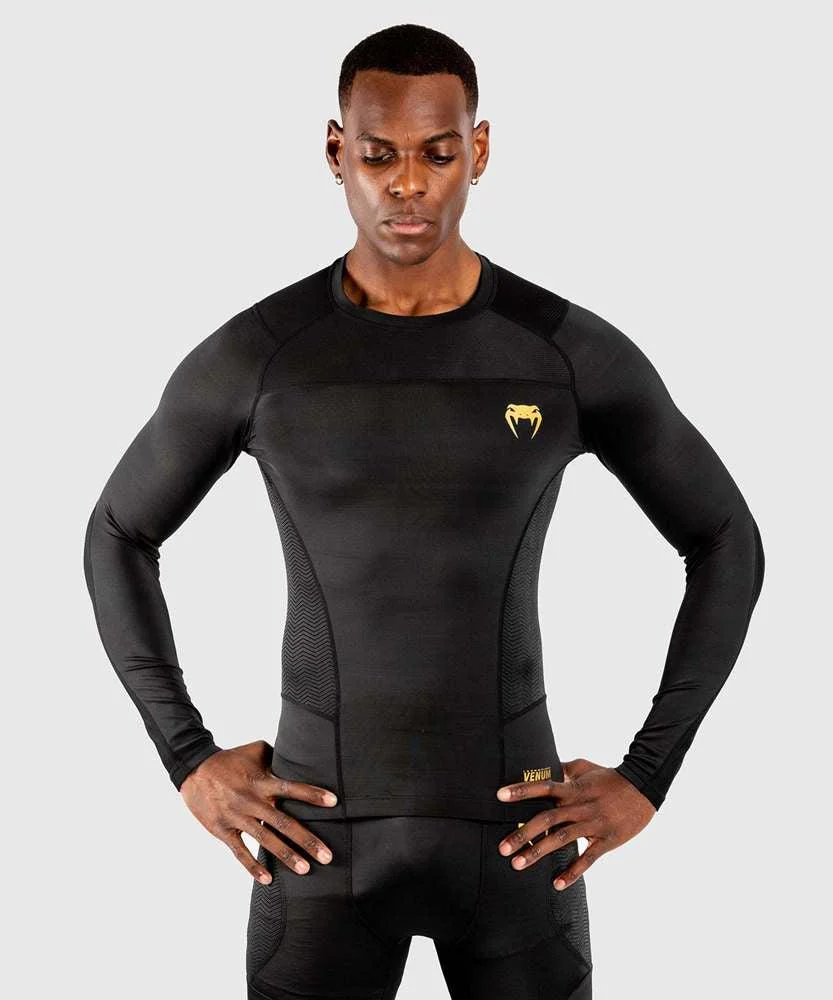 Rashguard Venum G-Fit Negro-oro mangas largas
